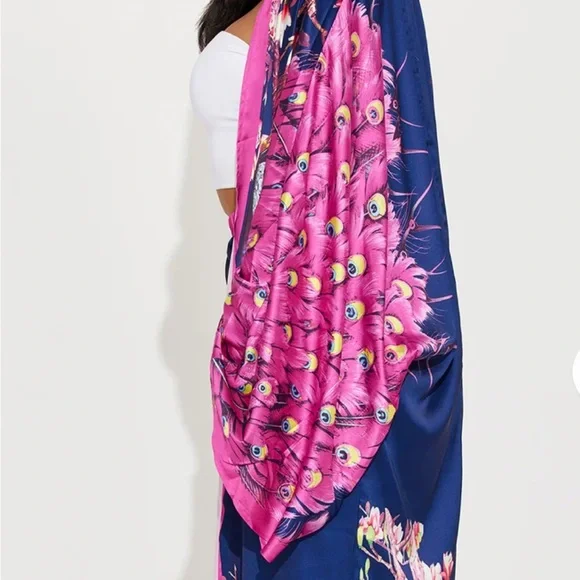 Blue & Pink Satin Pantset - Picture 2 of 3